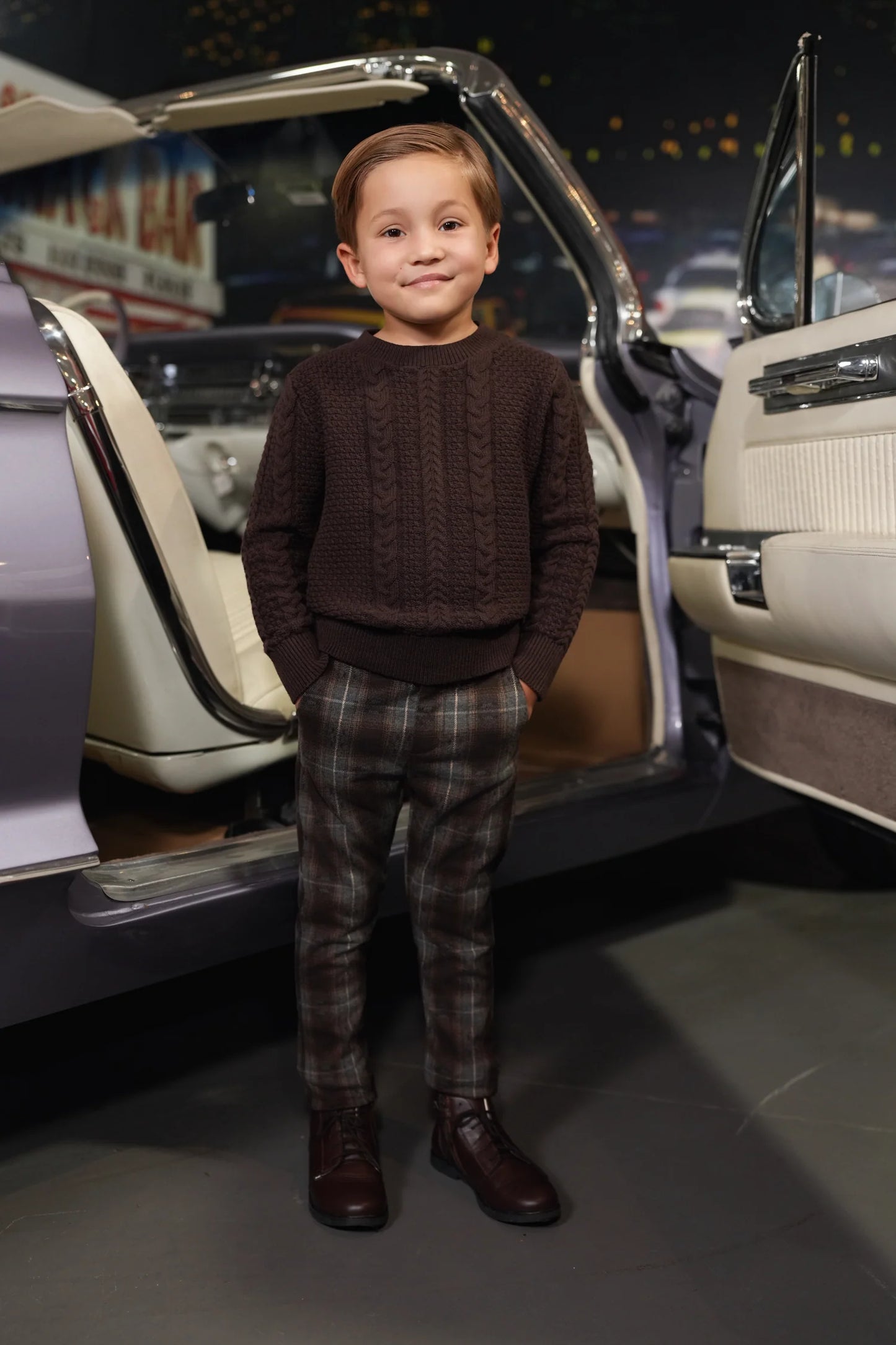 Alder cocoa mixed cable sweater FW26
