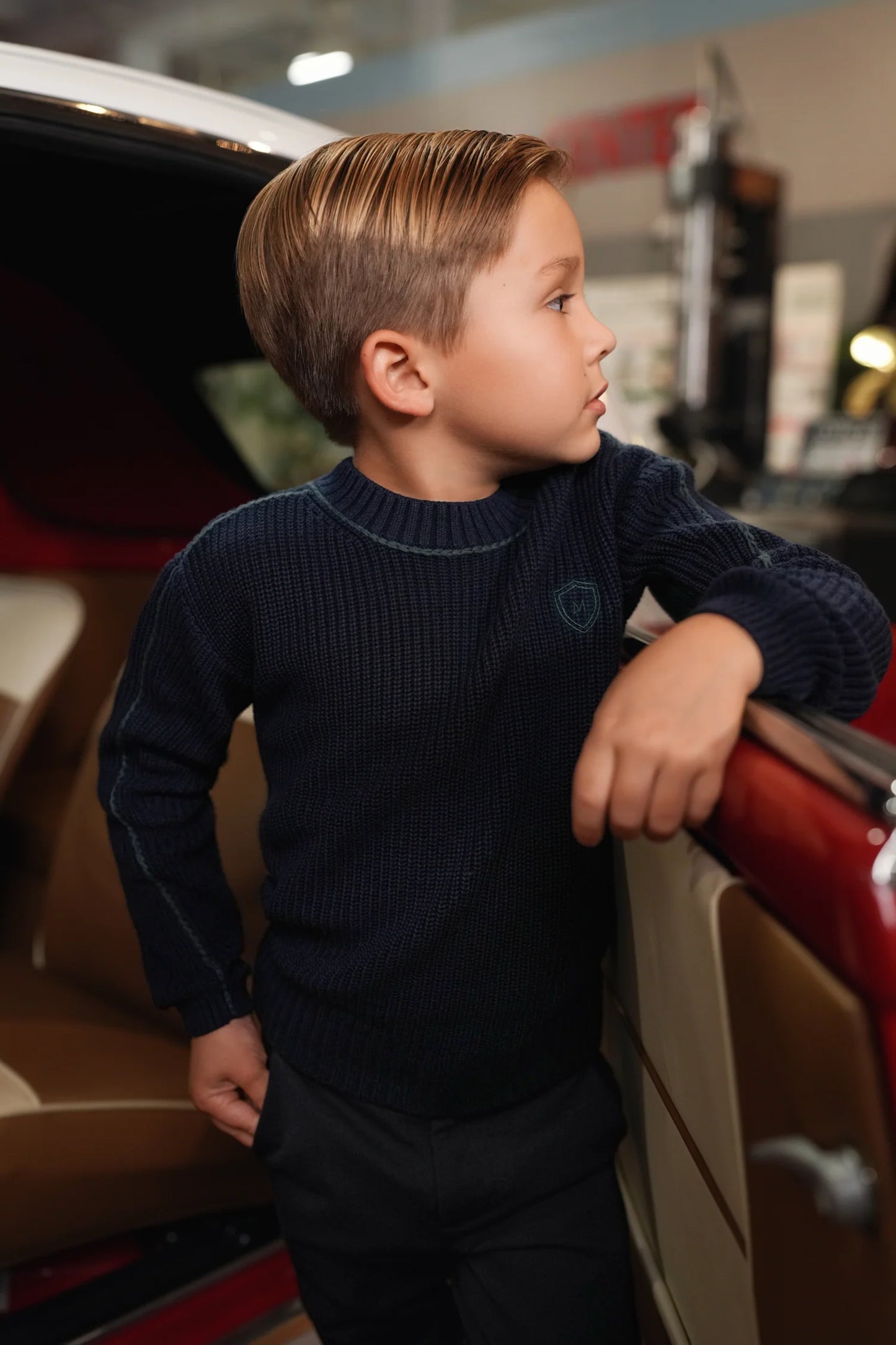 Rex midnight piped sweater FW26
