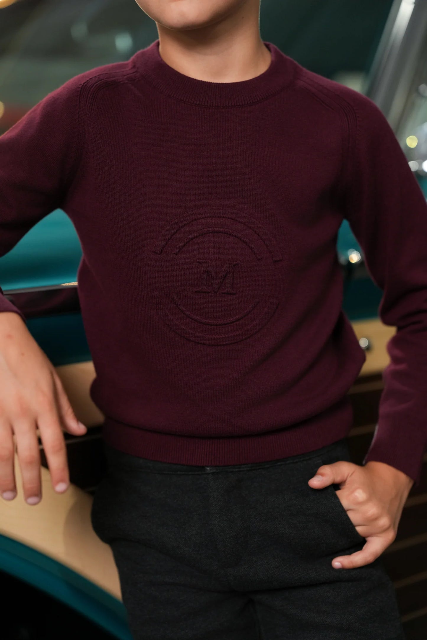 Rufus wine center logo sweater FW26