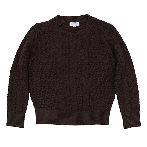 Alder cocoa mixed cable sweater FW26