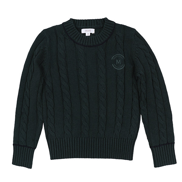 Archer teal piped cable sweater FW26