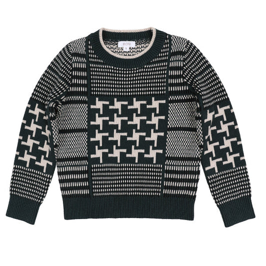 Calvin teal houndstooth sweater FW26