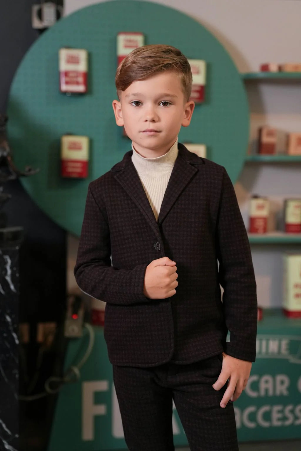 Easton cocoa plaid blazer FW26