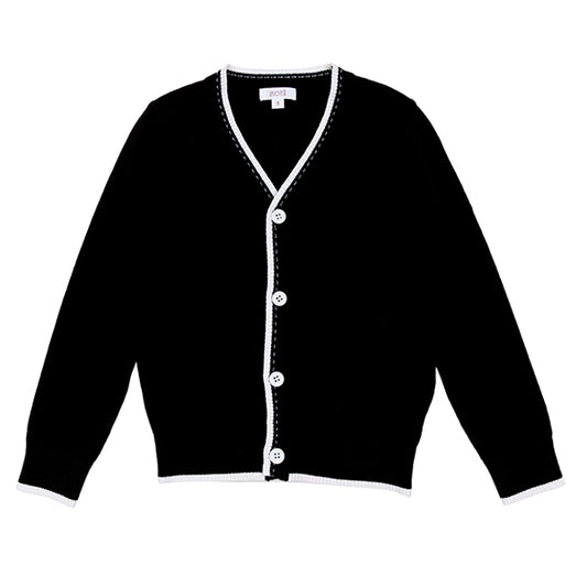 Black Zane Stitch Cardigan SS26