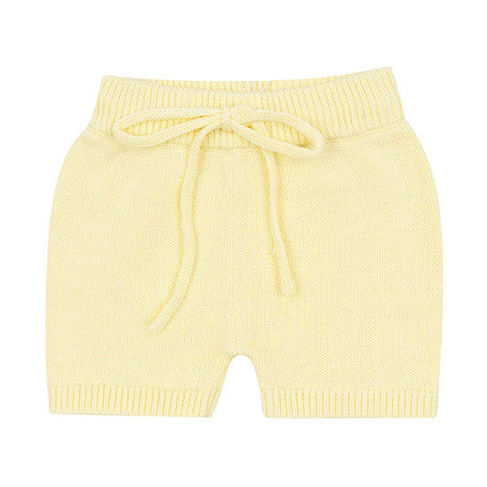 Pale Yellow Knit Shorts SS26