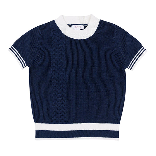 Heath Cable Midnight Short Sleeve Sweater SS26