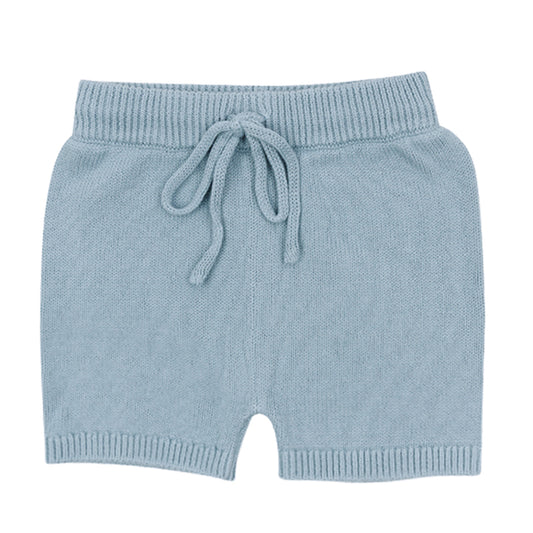Sky Blue Knit Shorts SS26