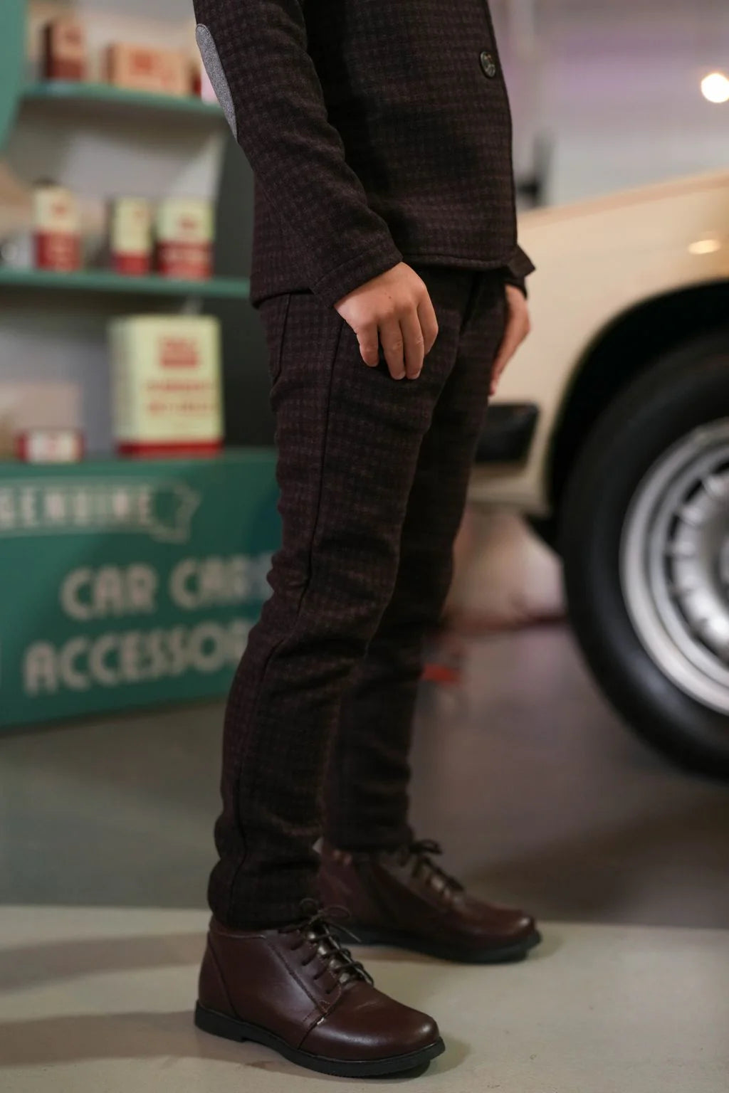Easton cocoa plaid pants FW26