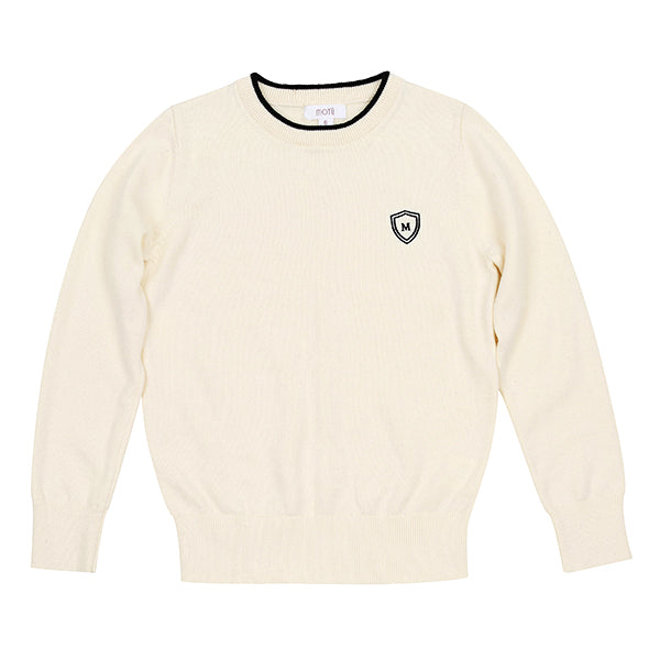 Emblem Contrast Butter Sweater
