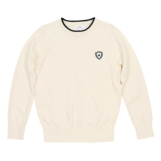Emblem Contrast Butter Sweater